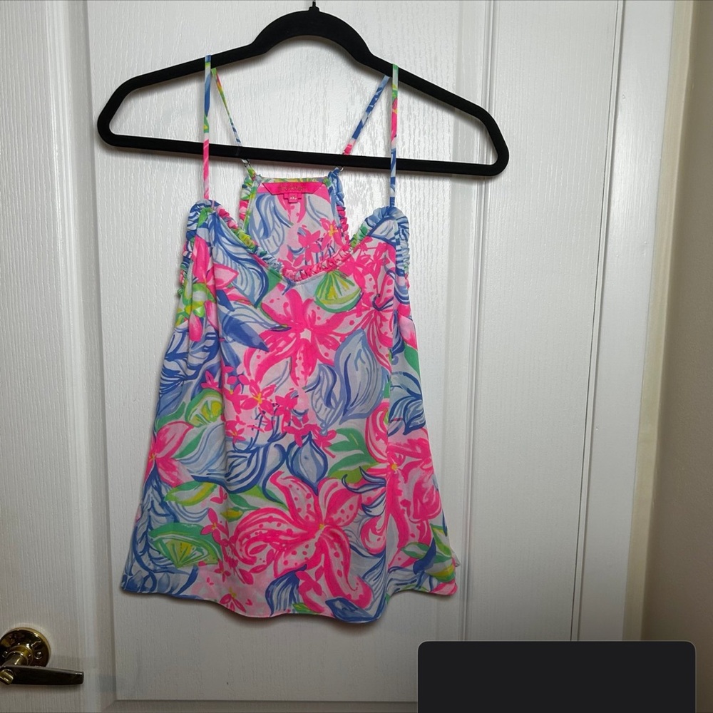 Lilly Pulitzer Pink and Blue Floral Tank Top